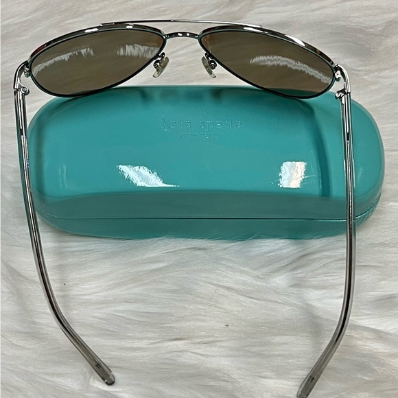 KATE SPADE ♠️ AVIATOR SILVER FRAME SUNGLASSES NEW IN ORIGINAL BOX - Picture 13 of 16